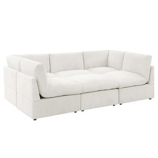 Cream colored corduroy couch