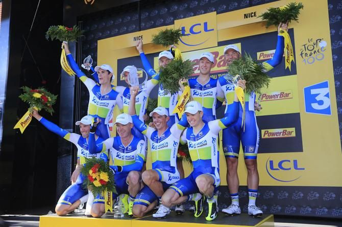 The triumphant Orica-GreenEdge team