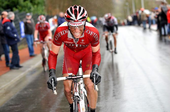 On the attack en route to winning the 2008 Brabantse Pijl