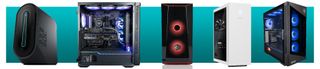 Some gaming pc deals lined up on a blue background