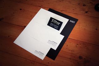 Filter’s letterheads and compliment slips are printed on Enhance Silk Arctic 104gsm and printed with black and a sealing varnish