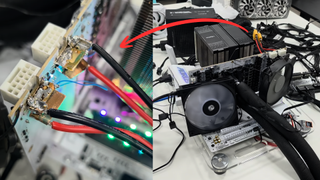 Soldering power wires directly to the PCB of an RTX 5090