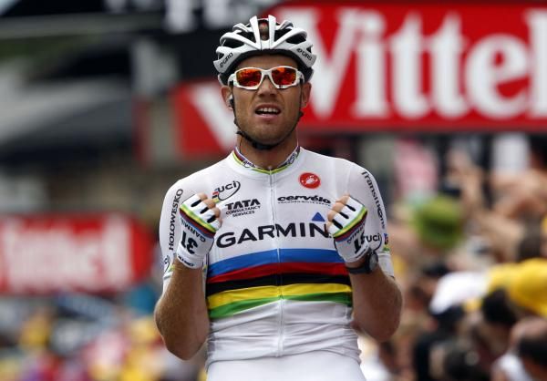 Thor Hushovd (Garmin-Cervelo) could hardly believe what he had done