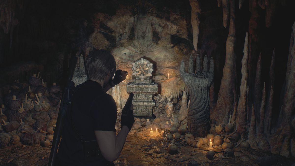 How to complete the Cave Shrines puzzles in Chapter 4 of Resident Evil 4  remake - Meristation