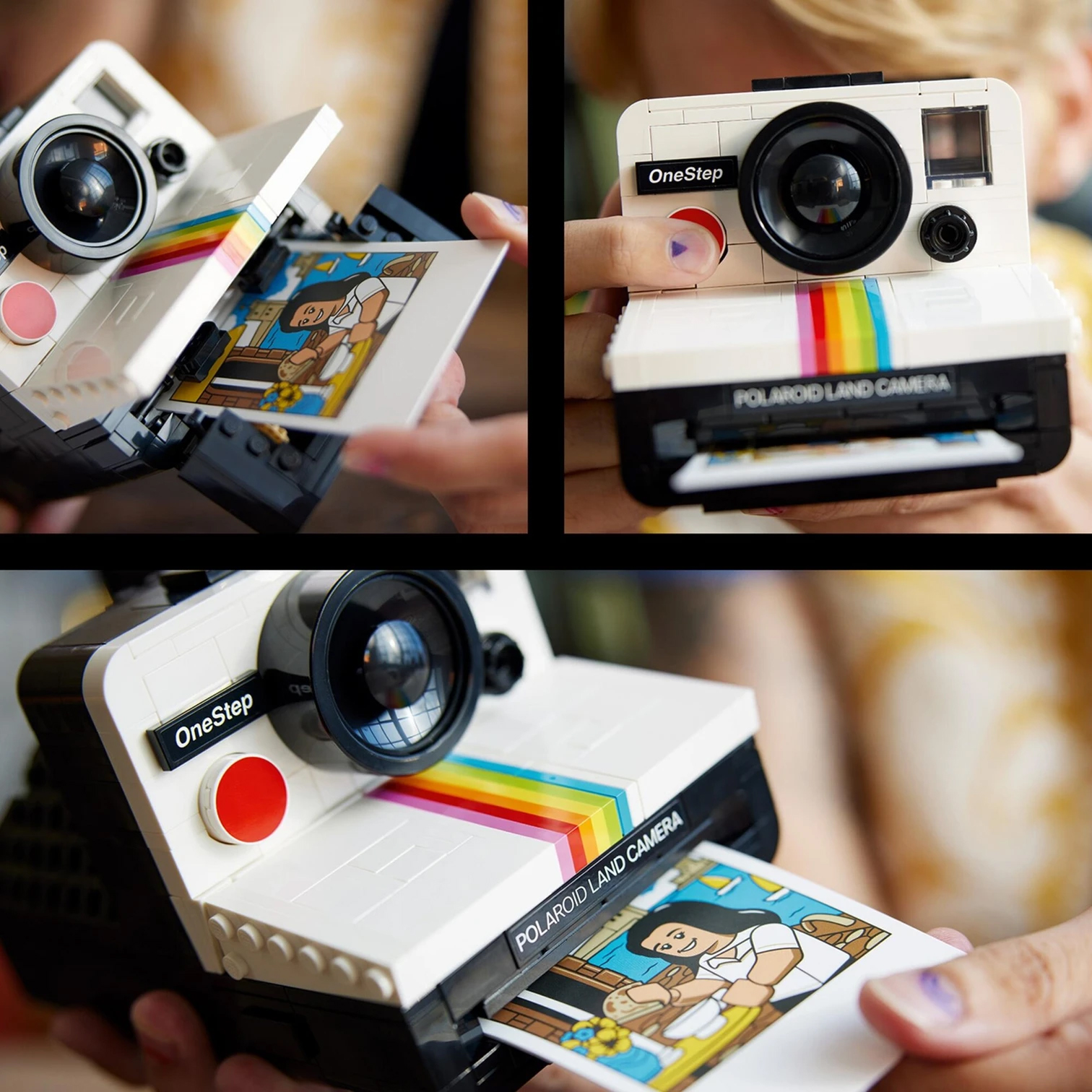 Lego Polaroid instant camera build completed and in the hand