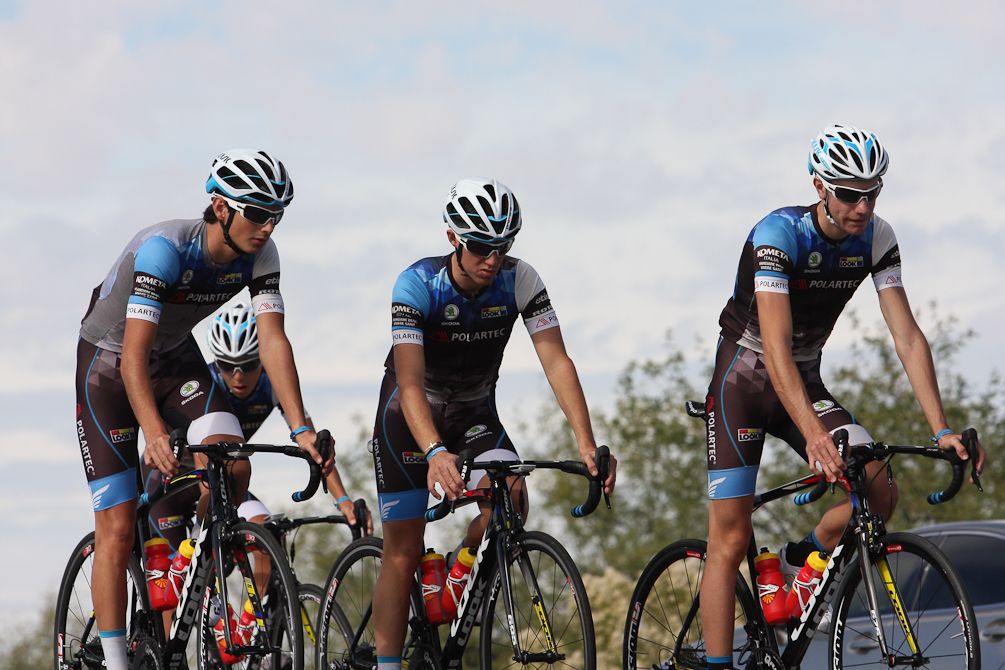 Polartec-Kometa riders on day 1 of the training camp in Tucson, Arizona.