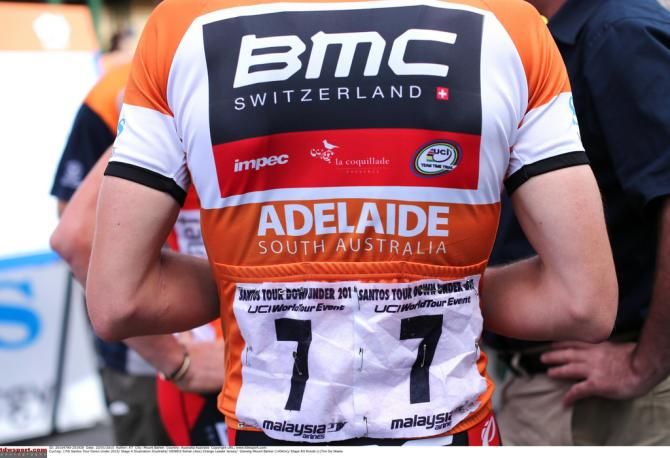 Rohan Dennis (BMC) in the ochre leader's jersey