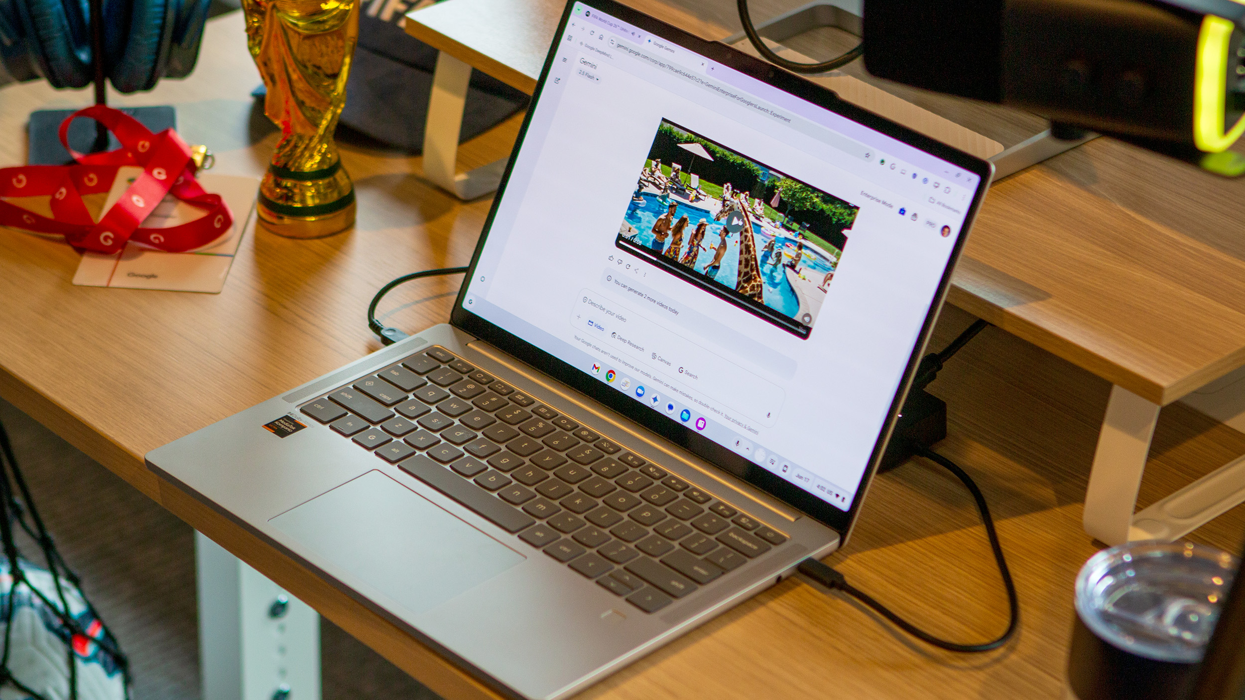 Analyzing video in Google Gemini on Lenovo Chromebook Plus 14