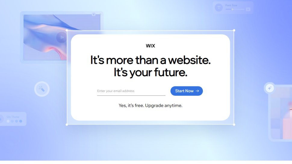 Website screenshot of Wix (July, 2025)