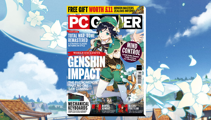 PC Gamer magazine featuring two Genshin Impact characters