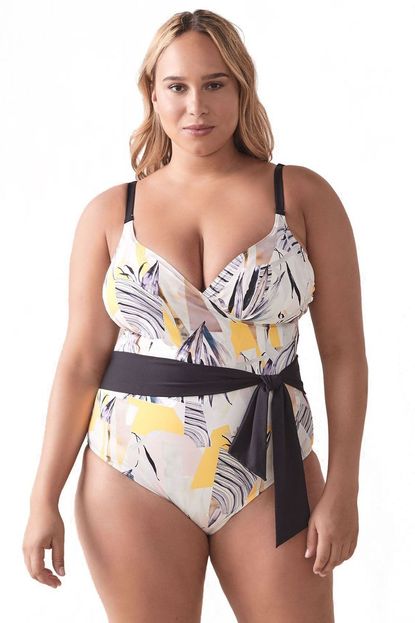 Addition Elle Wrap Front One-Piece Swimsuit