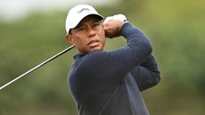 Tiger Woods takes a shot during The Open at Royal Troon