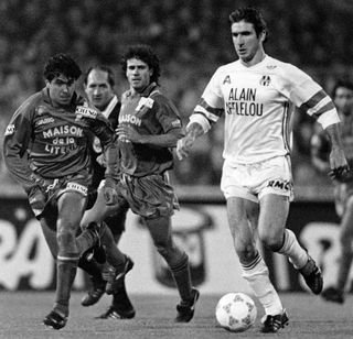 Eric Cantona in action for Marseille against Toulon in November 1988.