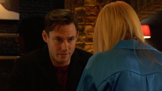 EastEnders Zack and Sam have a chat in Peggy's bar
