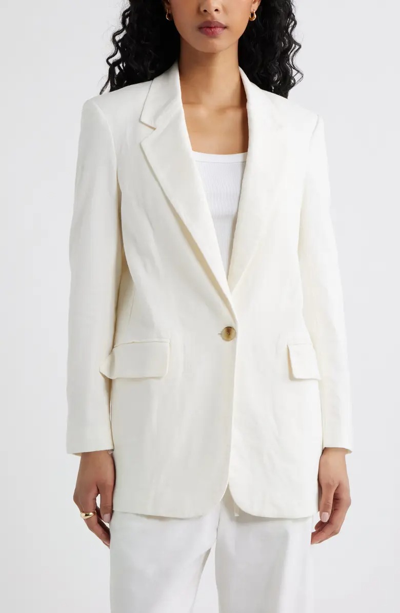 Open Edit, Everyday Linen Blend Blazer