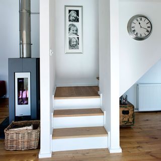 stairway with clock