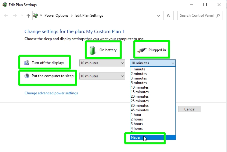 how to keep your pc awake - choose sleep settings