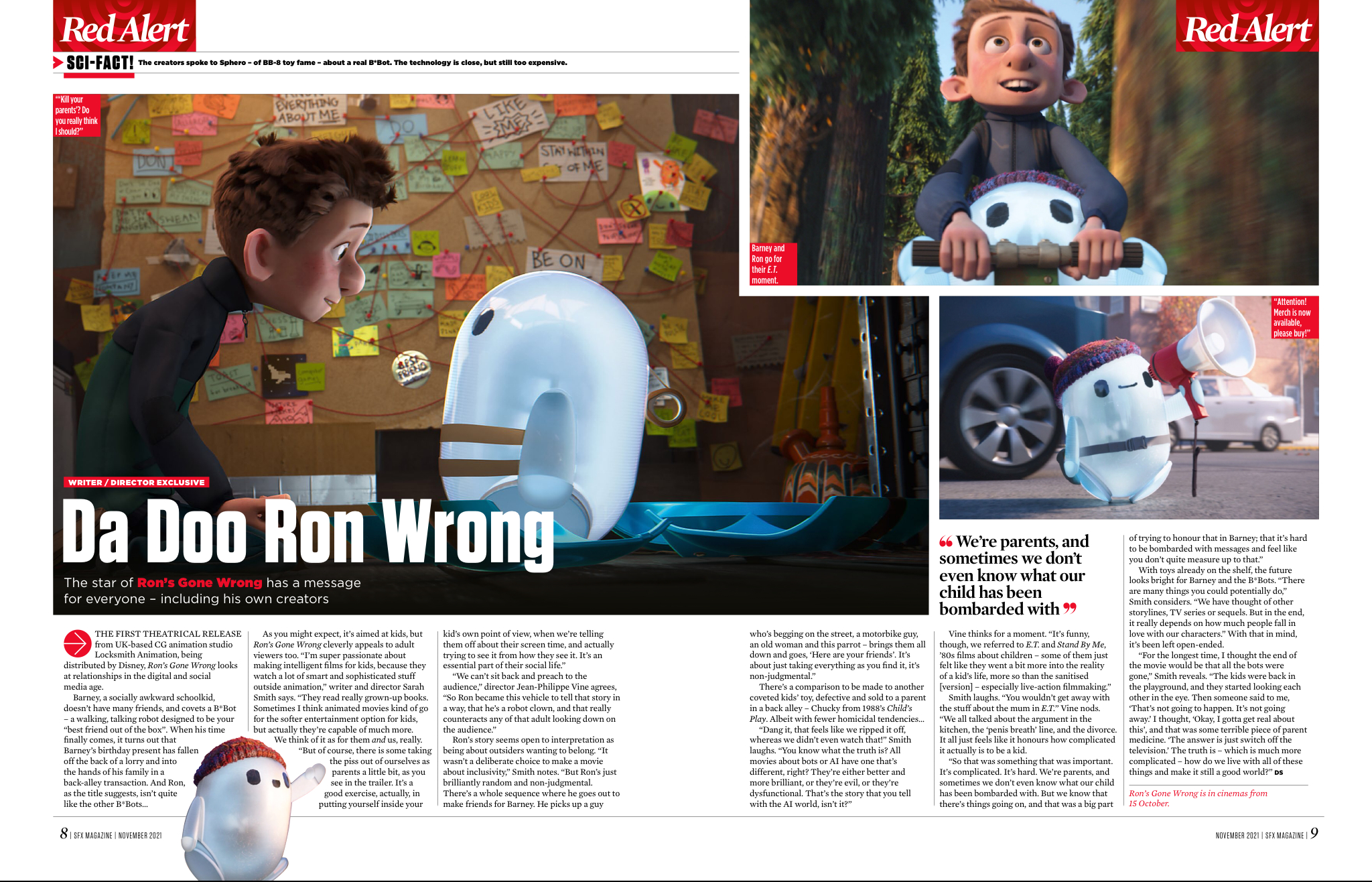 The Ron's Gone Wrong news story in SFX issue 345.