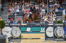 John Whitaker and Unick Du Francport competing in the London GCT grand prix