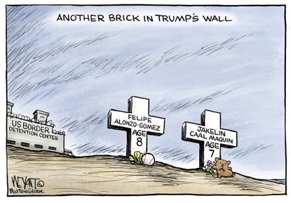 Political cartoon U.S. Trump family separation immigrant child deaths