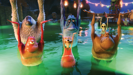 The guest monsters enjoy a range of relaxing activities, such as water aerobics in the pool
