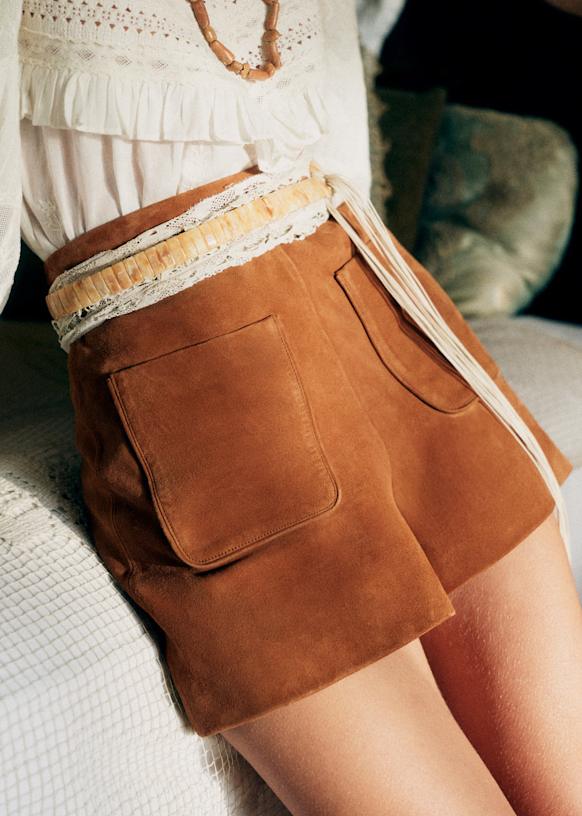 Leonis Shorts - Camel - Goat Leather - S&amp;eacute;zane