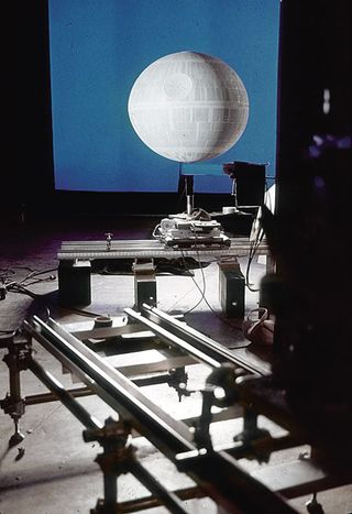 Lighting the Death Star against a blue screen background was a challenge