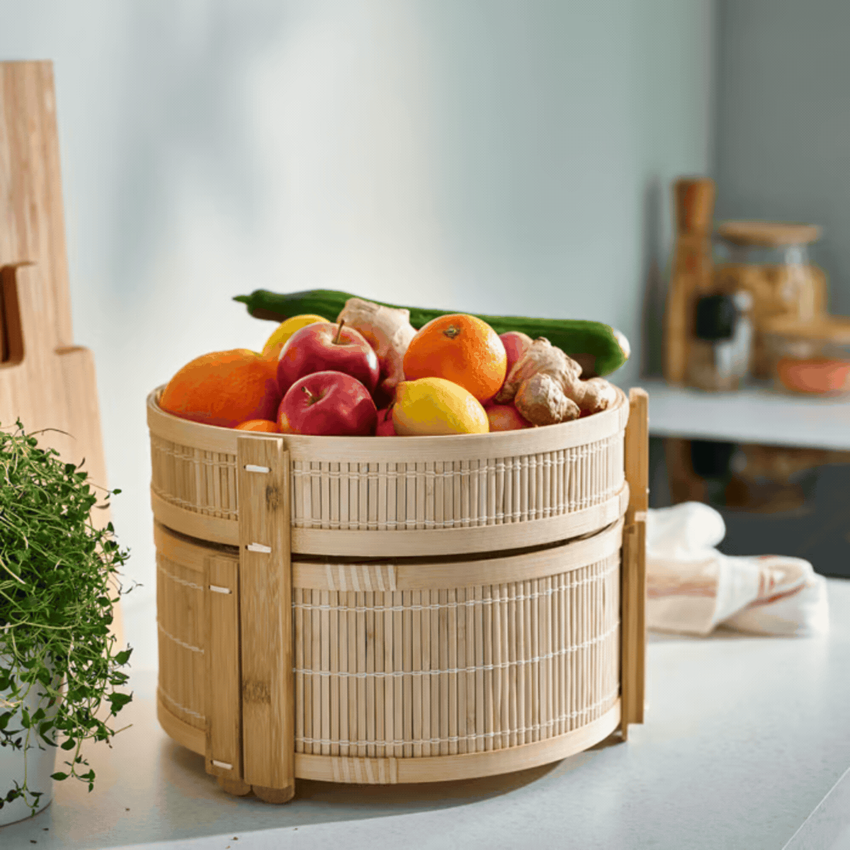 IKEA, Kanelmott Vegetable/fruit Basket, Set of 2 - Bamboo