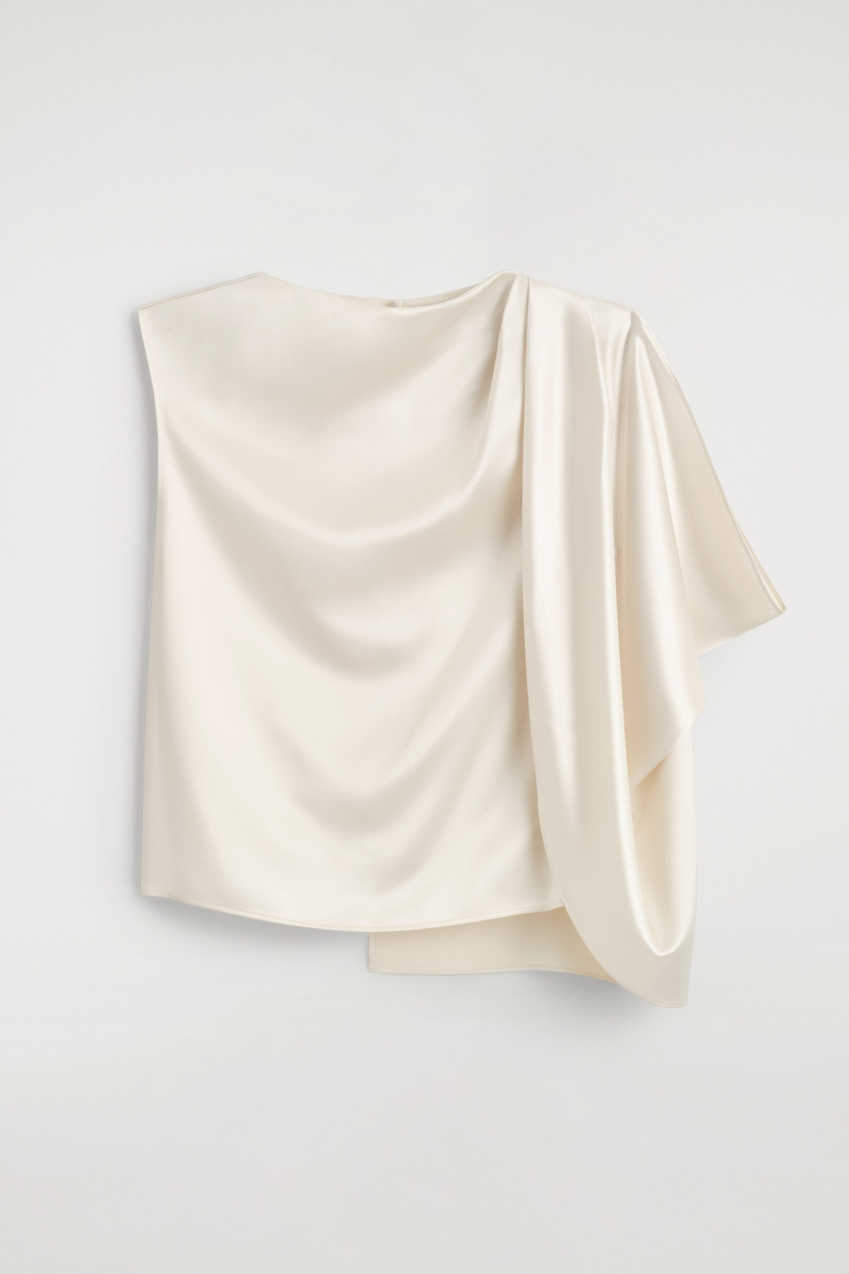 Asymmetric Draped Matte-Satin Top