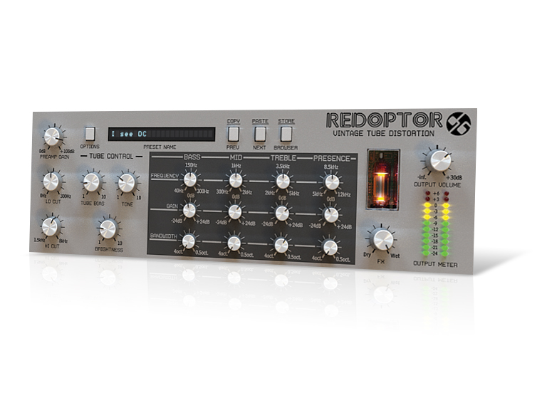 Redoptor is designed to look and sound like a piece of vintage hardware.