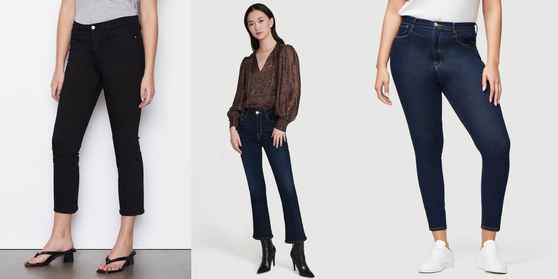 Cut Off Waist Mini Boot Slit Jeans - FRAME, Luxury Designer Fashion