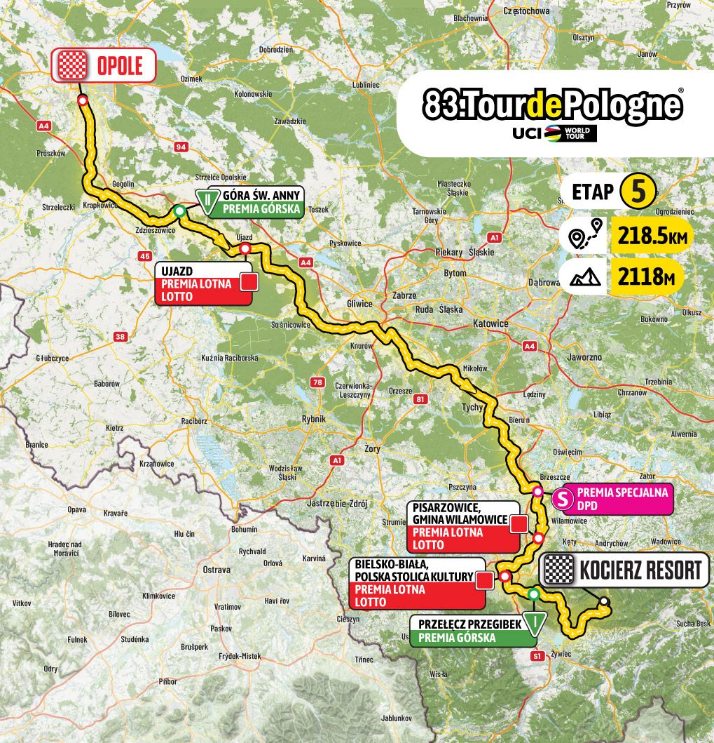 Stage 5 map Tour de Pologne 2026