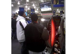 First Playstation demo systems were displayed in retail stores Thursday afternoon.