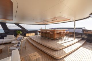 Seawolf X's external seating area and bar