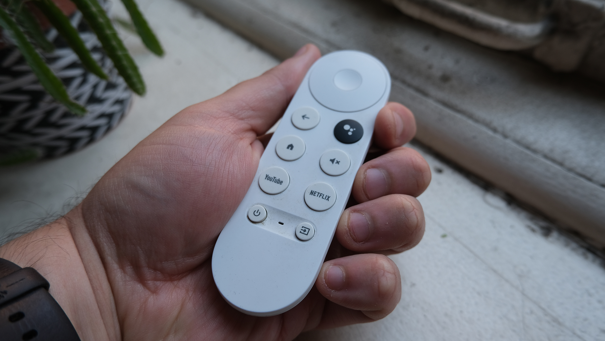 The Chromecast with the Google TV remote