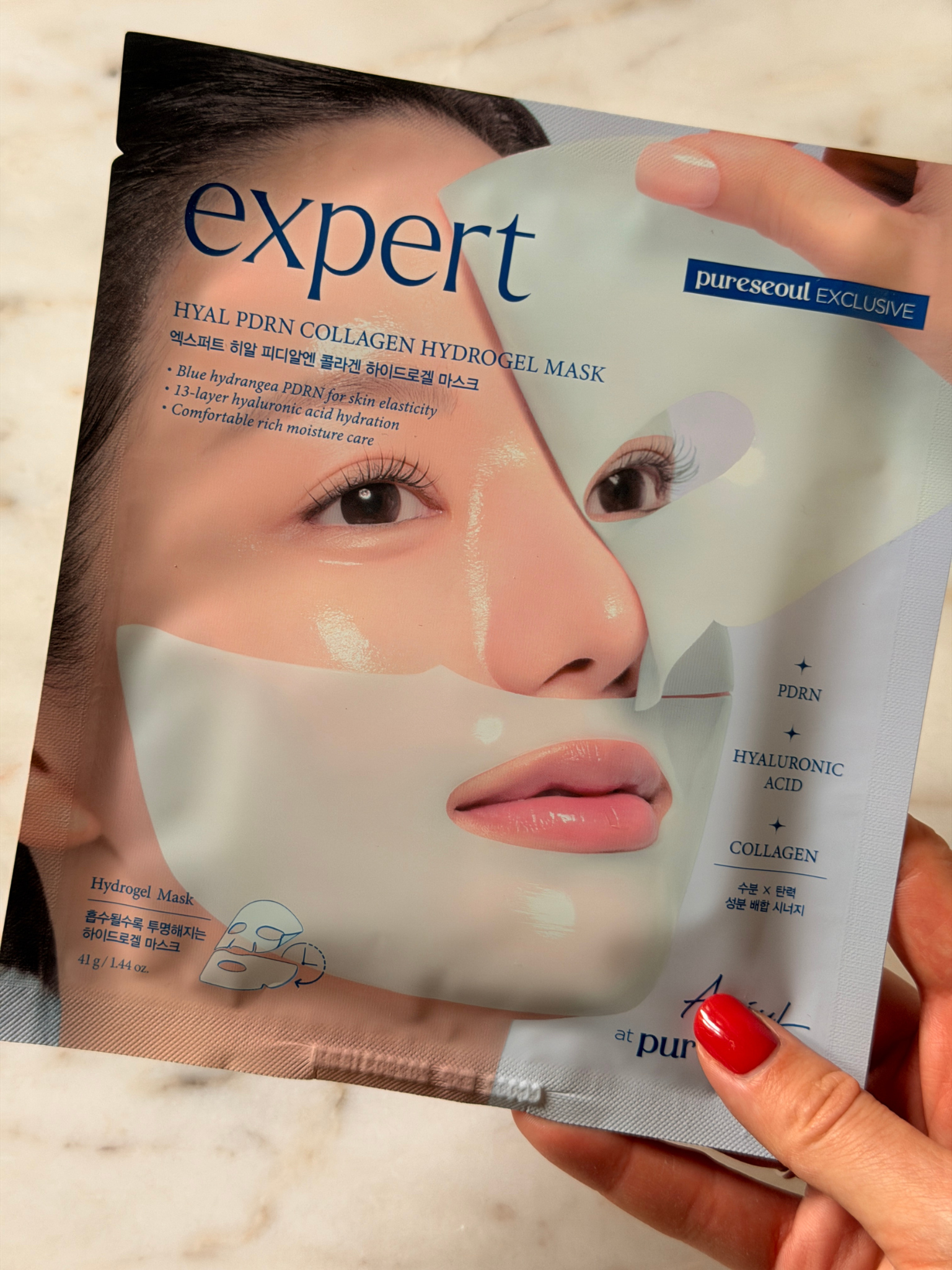 Freelance beauty editor Grace Day holding the Ariul face mask