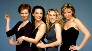 (left to right) Cynthia Nixon, Kristen Davis, Sarah Jessica Parker and Kim Cattrall in a promo photo for Sex and the City