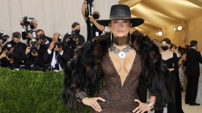 Jennifer Lopez attends The 2021 Met Gala Celebrating In America: A Lexicon Of Fashion at Metropolitan Museum of Art on September 13, 2021 in New York City.