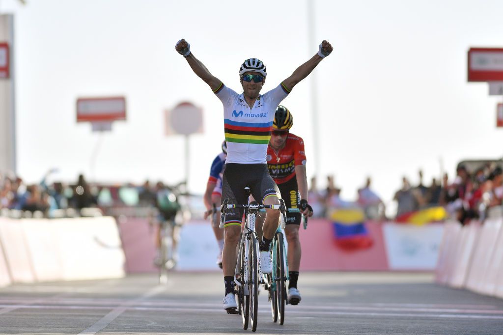 Alejandro Valverde wins atop Jebel Hafeet