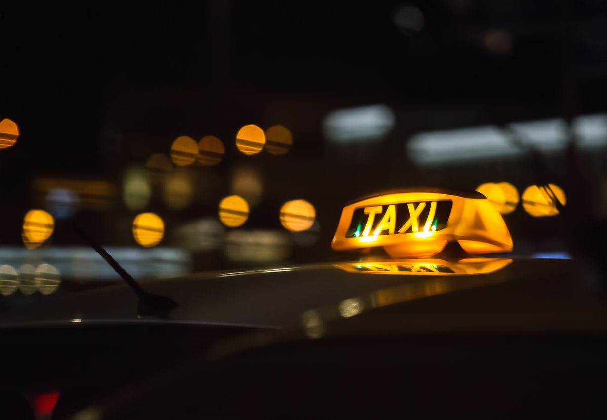 A taxi cab.