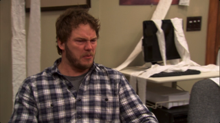 Chris pratt crying in Greg Pikitis episode of Parks and Rec