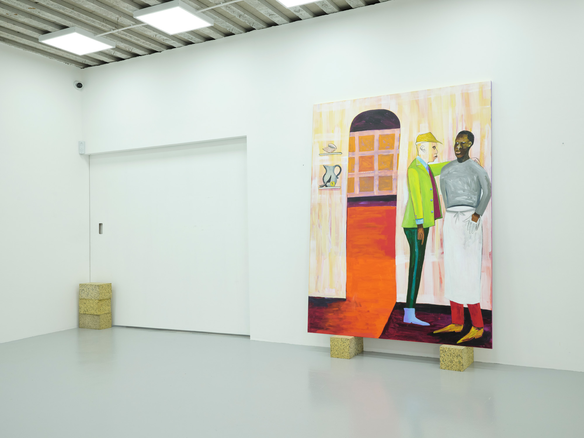 Lubaina Himid artwork of two figures on display in the artist's studio