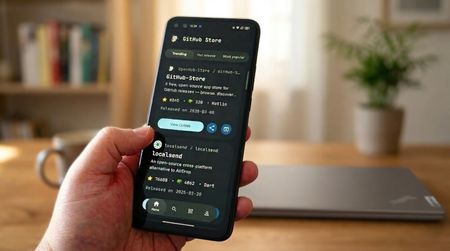 The GitHub Store app running on an Android phone. 