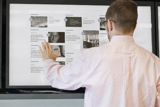 The touchscreens that Firebelly created for the Chicago Community Trust are just one part of a clear and creative design direction
