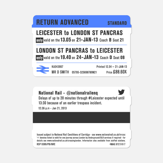 national rail ticket design