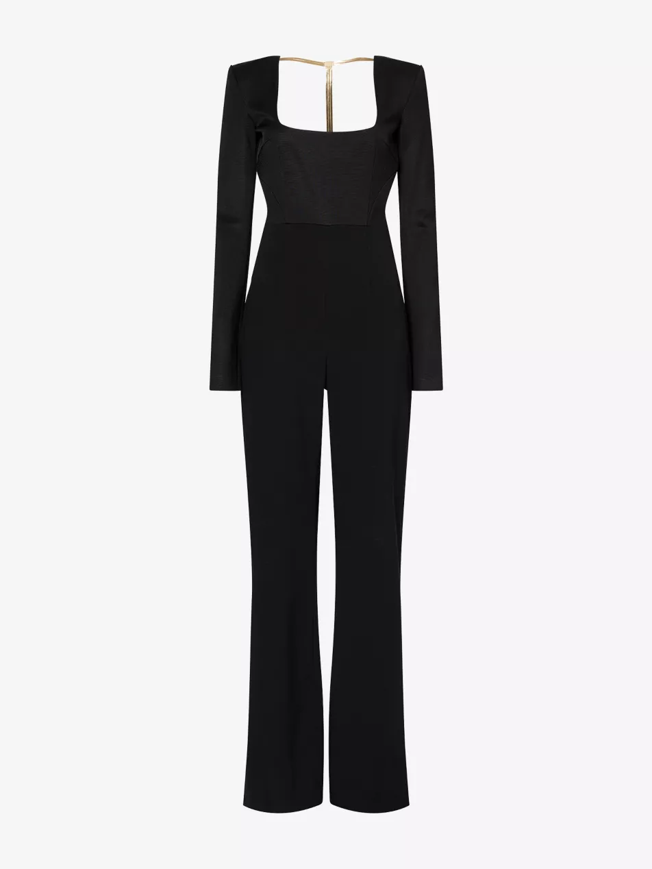 Liquid Chain Straight-Leg Woven Jumpsuit - 6