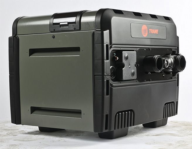 The Trane TR250 uses a patented polymer header to enhance hydraulic efficiency.