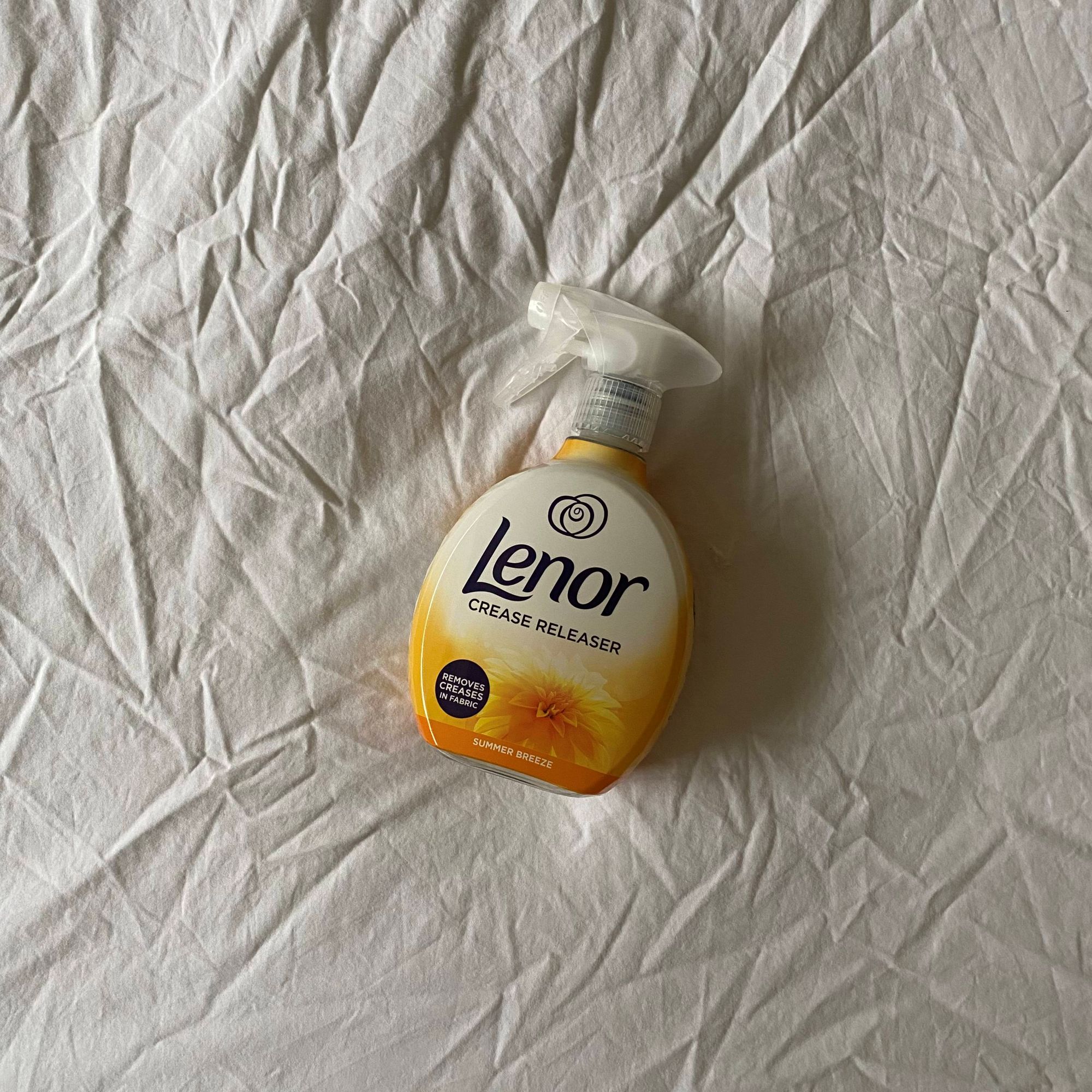 Lenor crease release spray on bedding