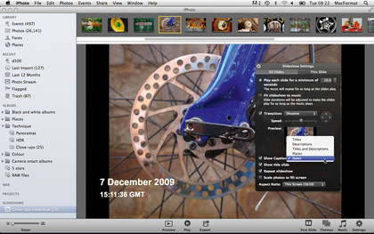 How to customise iPhoto slideshows