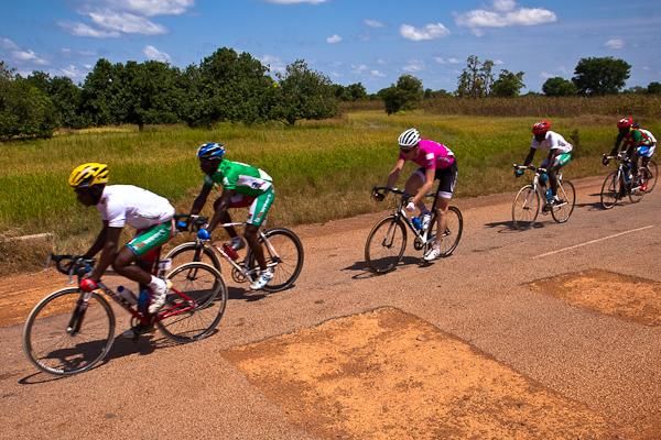 The potholes provided an extra challenge in Stage 6.